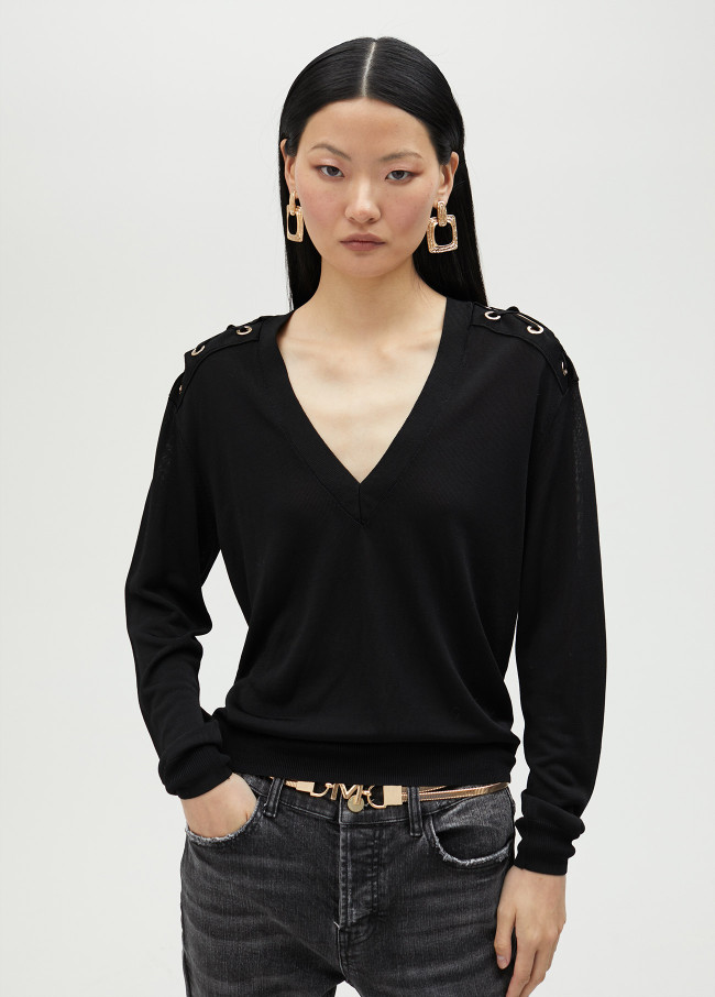 Sweater with shoulder detail