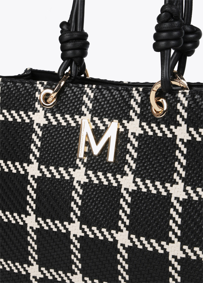 Checked tote bag