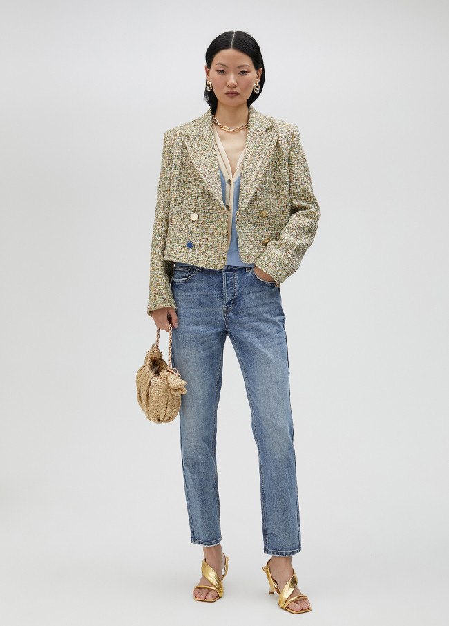 Cropped-Jacke aus Tweed