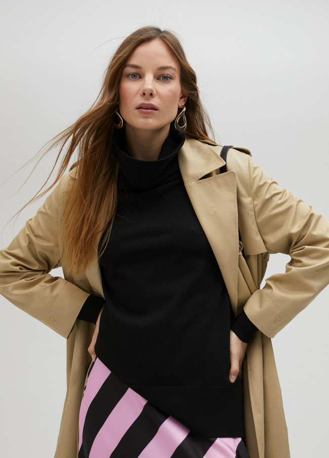 Trenchcoat lang Monogramm