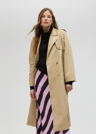 Trenchcoat lang Monogramm