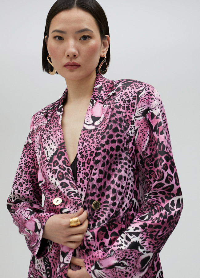 Blazer mit Animal Print