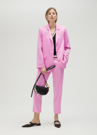 Oversize satin blazer