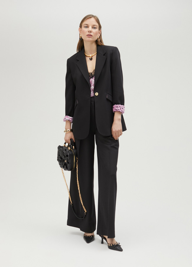 Blazer mit bedrucktem Futter