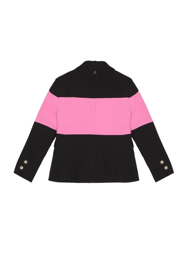 Two-tone double-breasted blazer