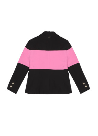 Two-tone double-breasted blazer