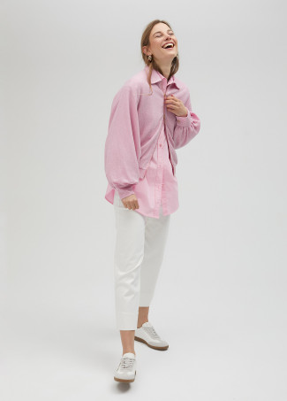 Giubbotto bomber paillette rosa