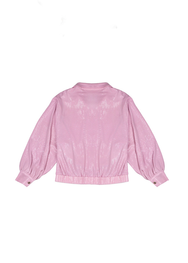 Chaqueta bomber lentejuela rosa