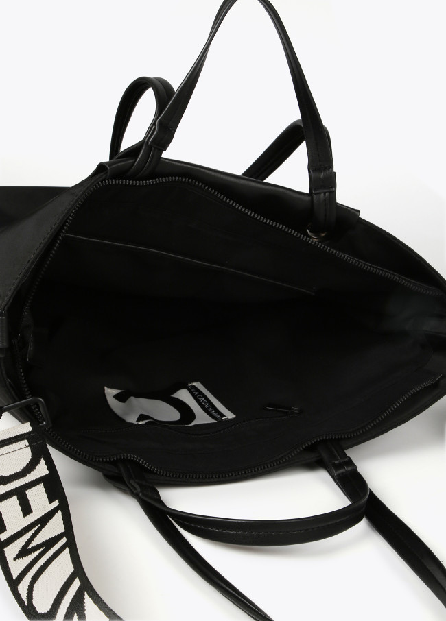 Mala tote bag de nylon com pormenores...