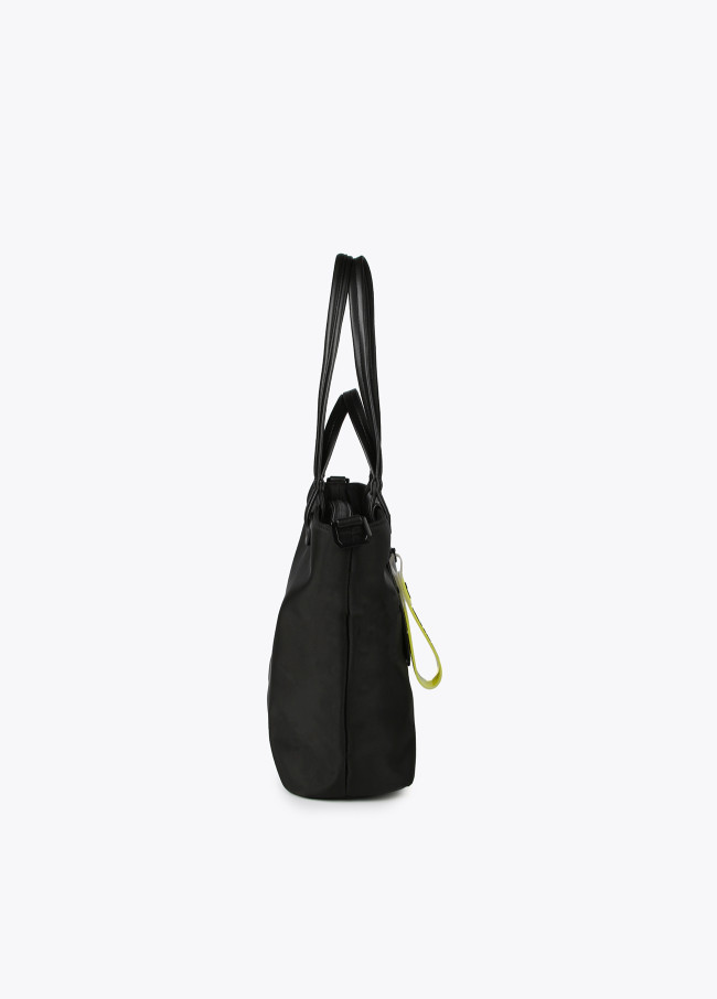 Mala tote bag de nylon com pormenores...