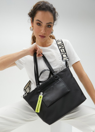 Nylon tote bag with neon details