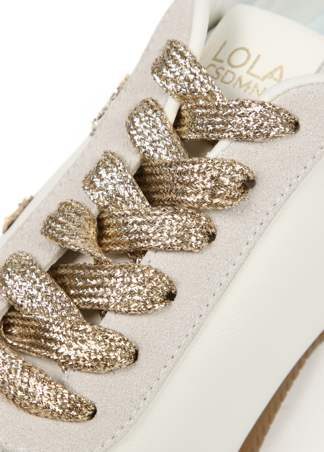 Sapatilha com pormenores de glitter e leopardo