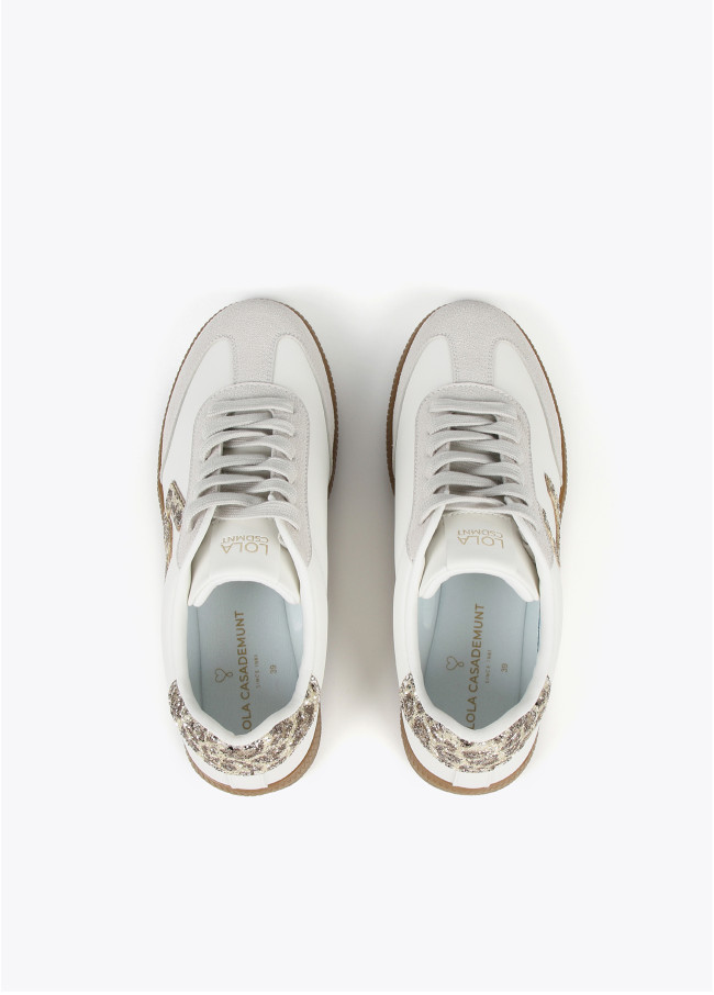 Sneakers dettagli effetto glitter e leopardati