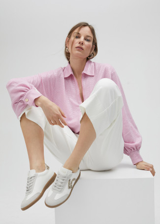Trainers with leopard and glitter-effect details