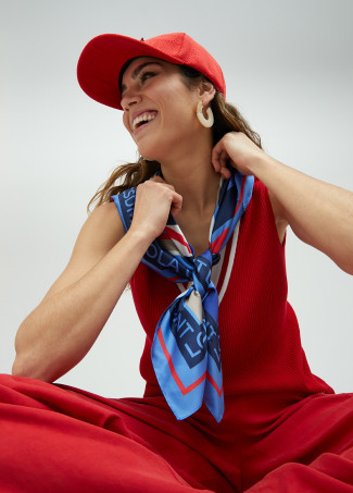 Foulard satiné à rayures colorées