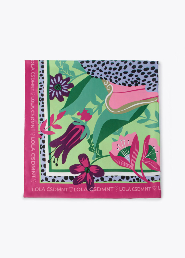 Foulard satinato leopardo seduto