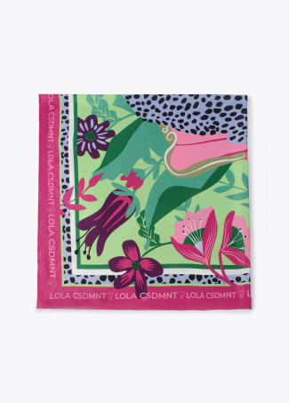 Seated leopard print satin pocket square