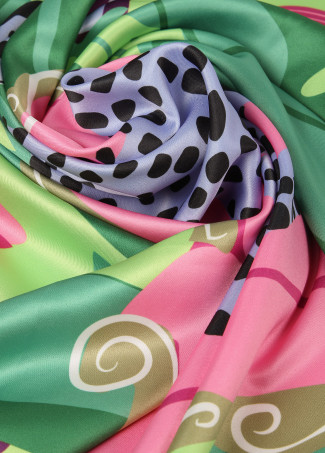 Foulard satinato leopardo seduto