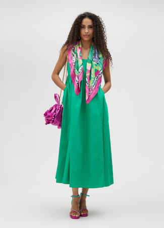 Foulard satiné léopard assis