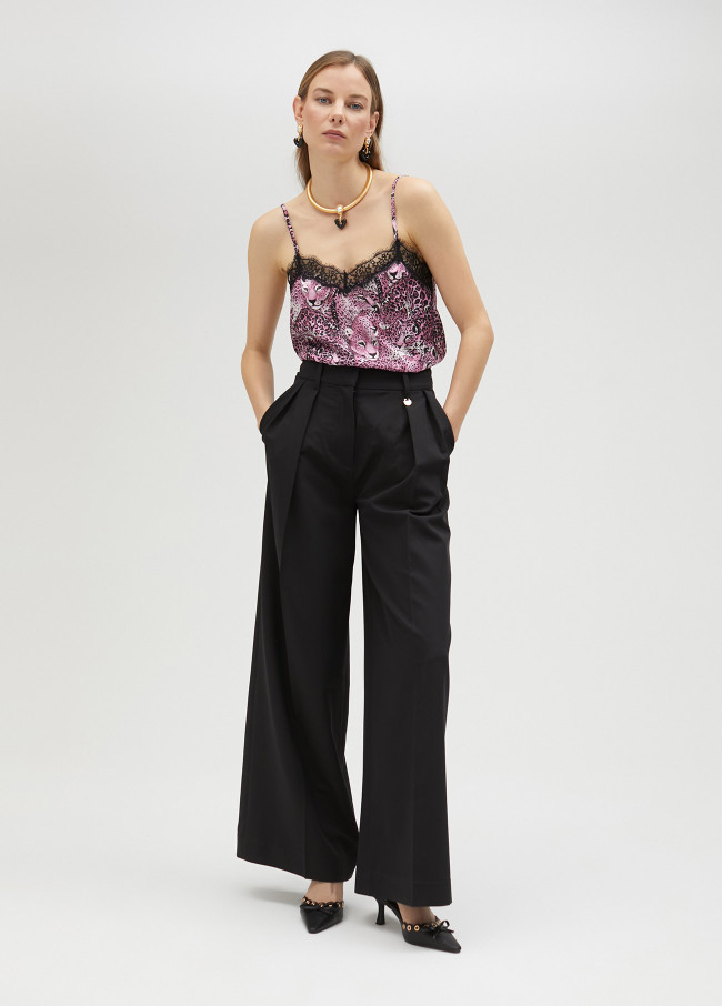 Palazzo trousers with darts