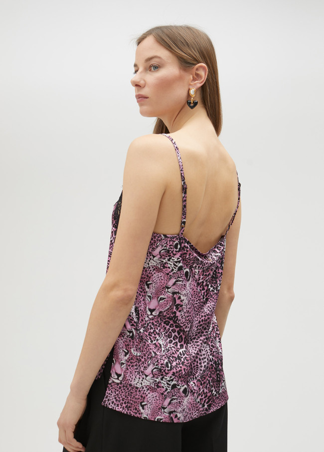 Top Lencero animal print rosa