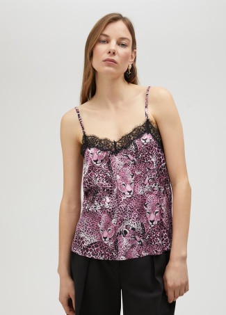 Top Lencero animal print rosa