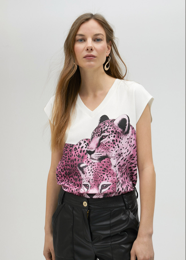 Camiseta estampado leopardos