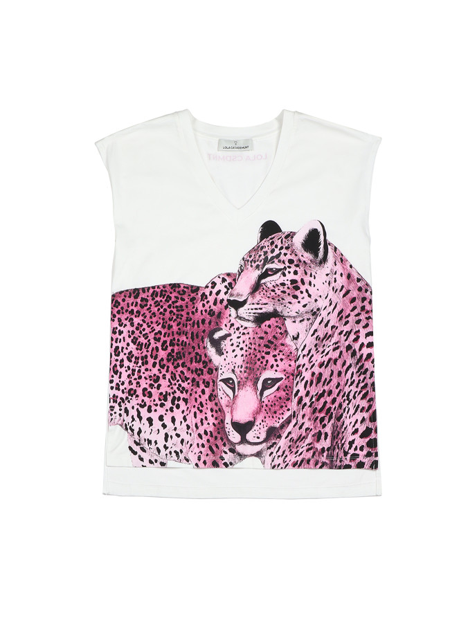 T-shirt com estampado leopardos