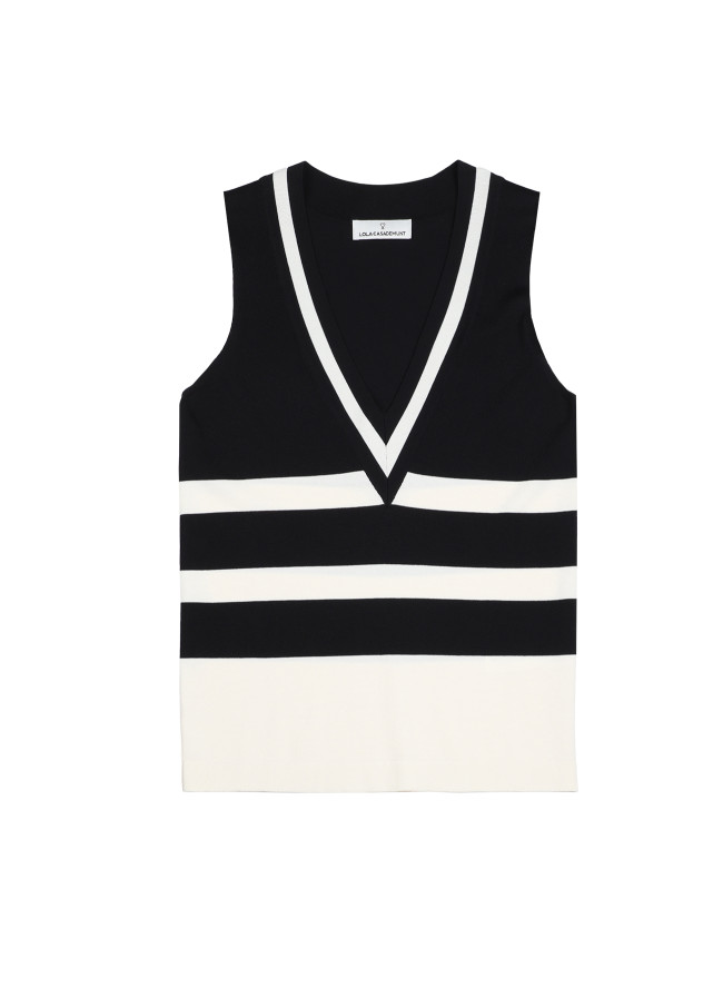 Top in maglia bicolore