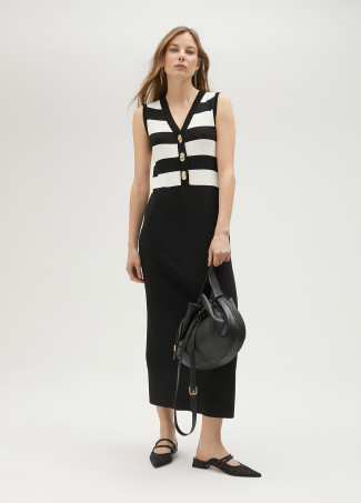 Robe en maille bicolore