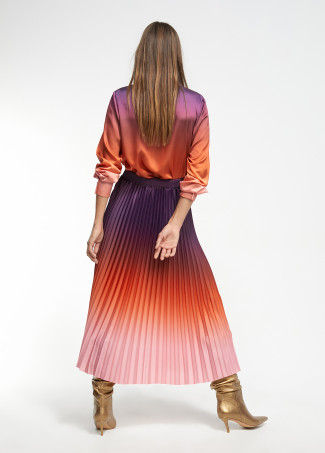 Pleated ombré skirt