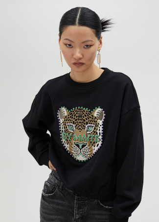 Sweatshirt Animal mit Strass
