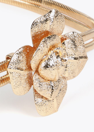 Cintura elasticizzata in metallo con fiore