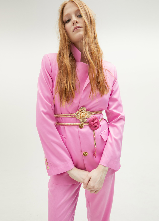 Elastischer Metallgürtel mit Blume