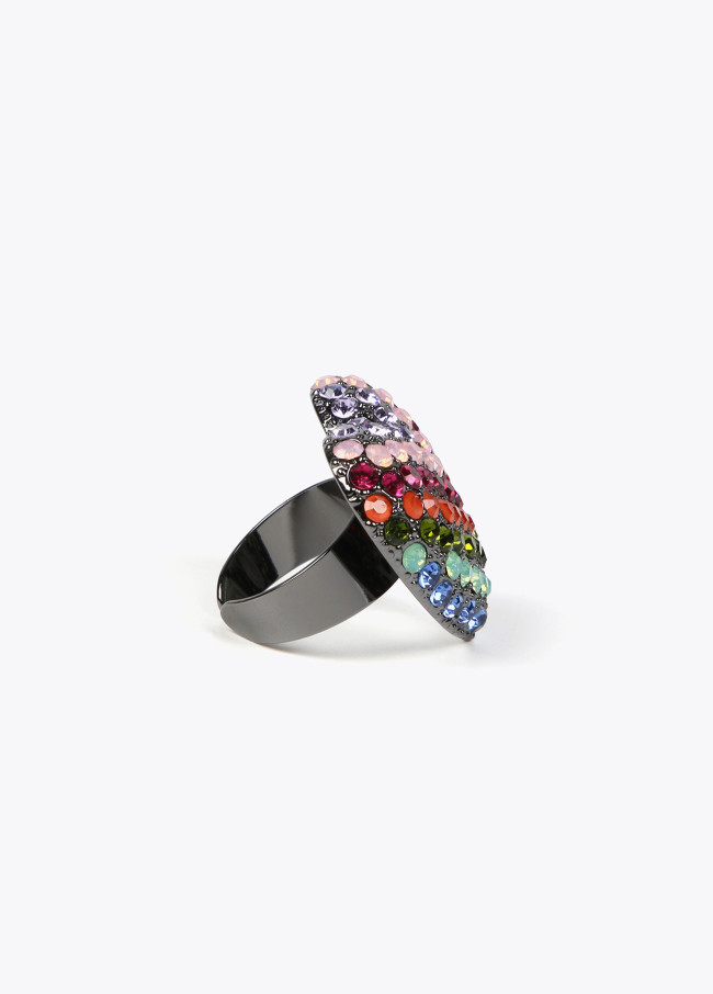 Maxi rainbow heart ring