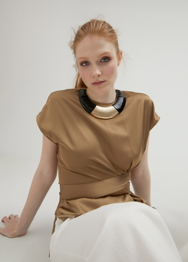 Collar maxi estructura bicolor