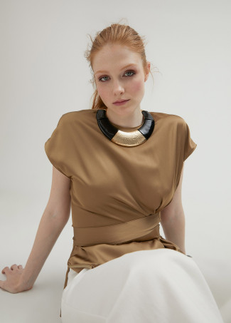 Two-tone maxi textured necklace