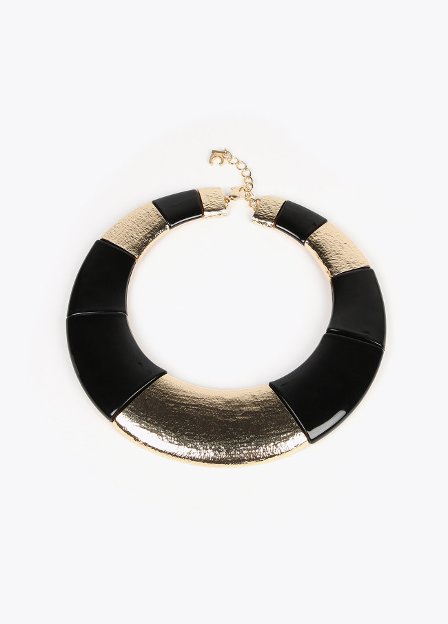 Two-tone maxi textured necklace