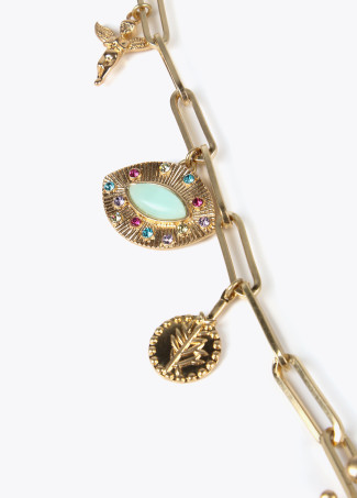 Colar com olho joia e charms