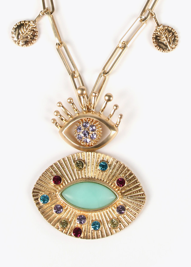 Collier avec œil bijou et charms
