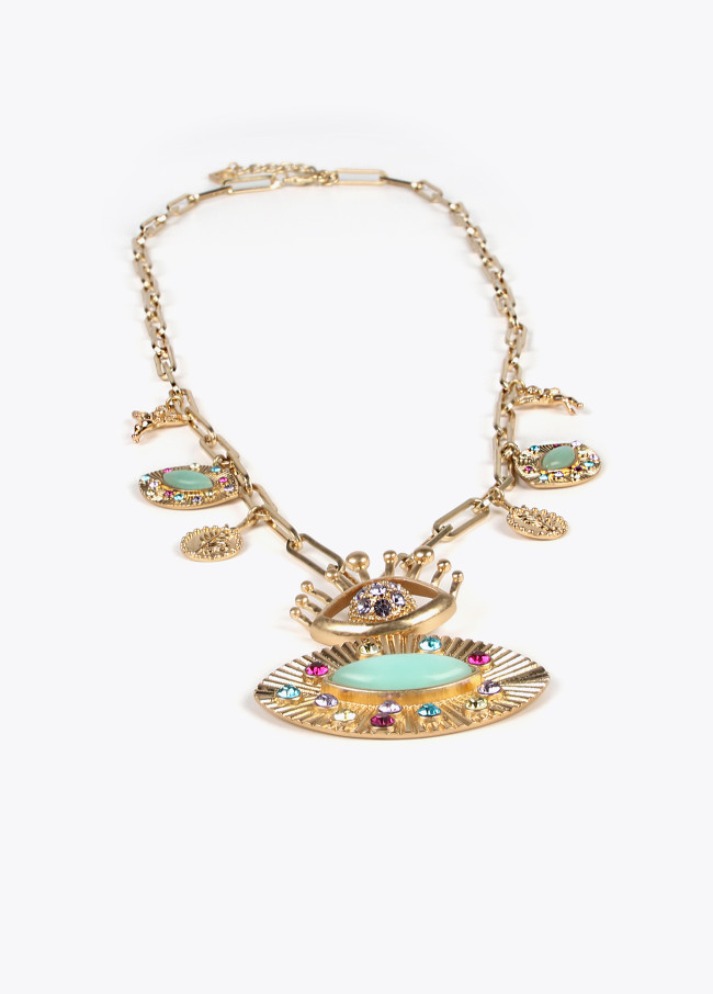 Collana con occhio gioiello e charm