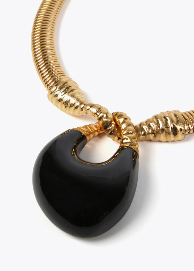 Collana elasticizzata metallo con ciondolo