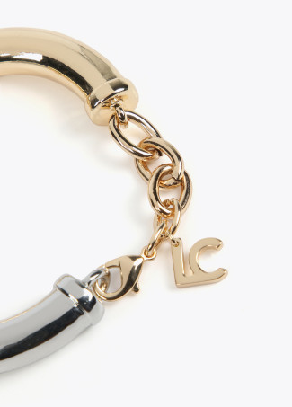Bracelet métal bicolore