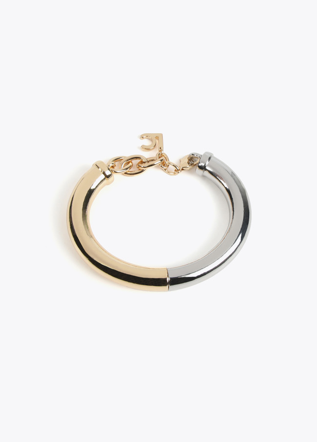 Two-tone metal bracelet