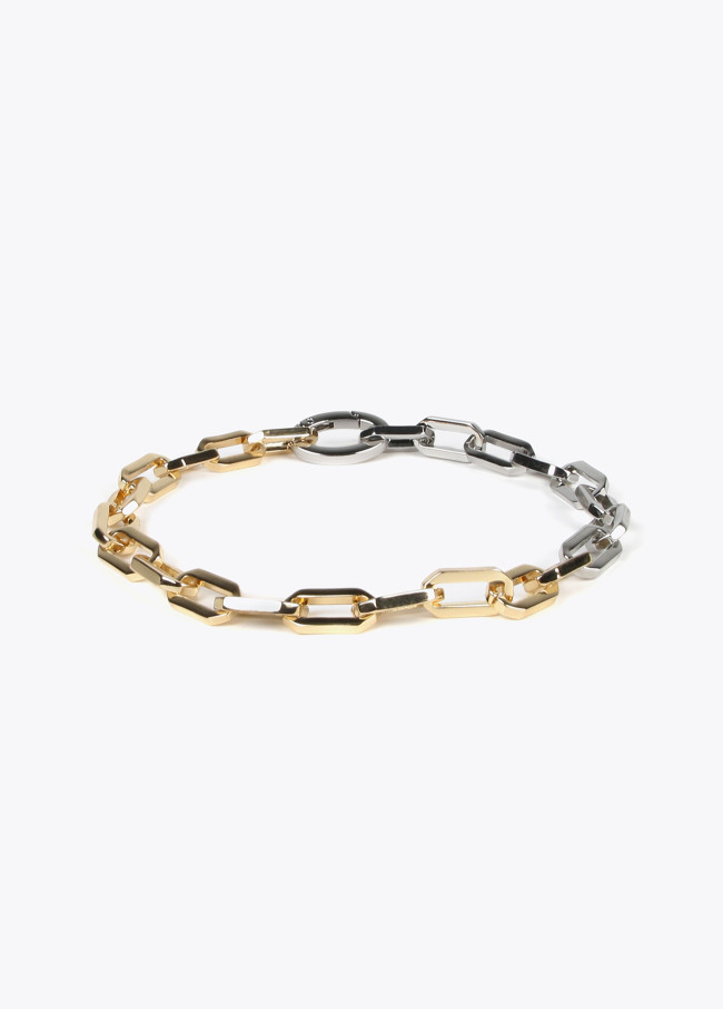 Two-tone chain link necklace