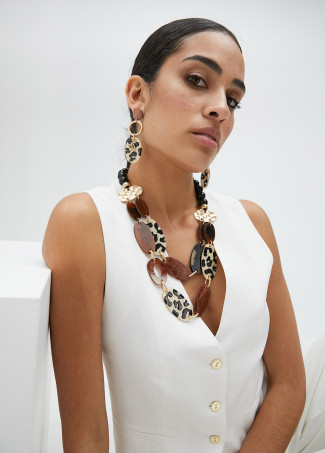 Pendientes con pieza animal print