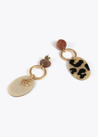 Earrings with printed piece
