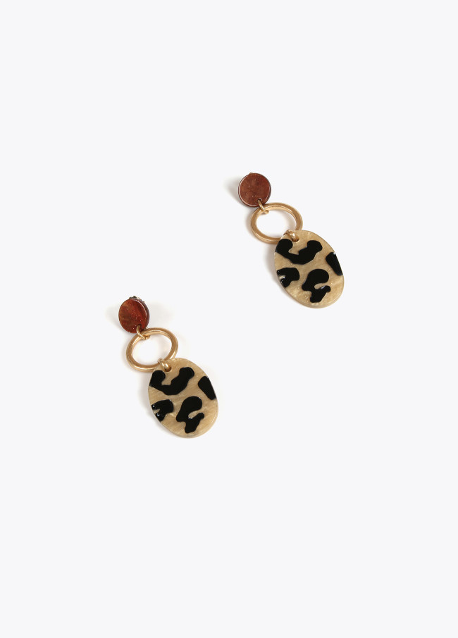 Earrings with printed piece