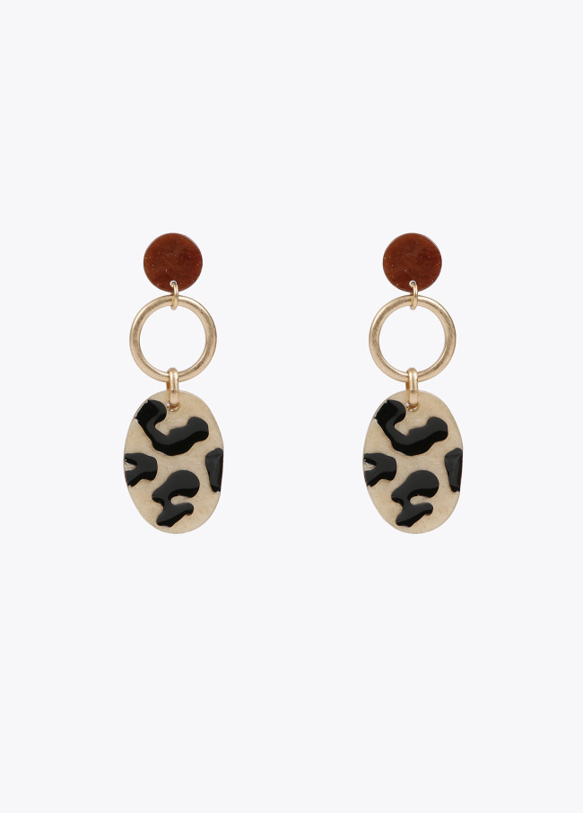 Earrings with printed piece