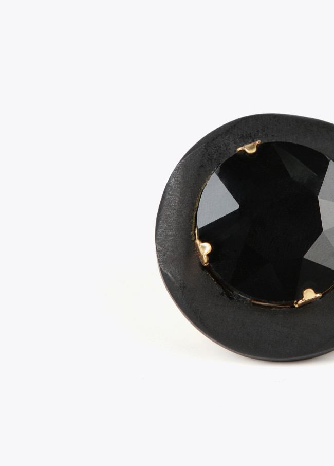 Anillo madera con joya